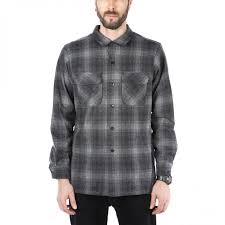 Pendleton L S Fitted Board Shirt Charcoal Grey Plaid