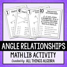 Angle Relationships Math Lib Activity