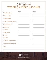 the ultimate wedding vendor checklist