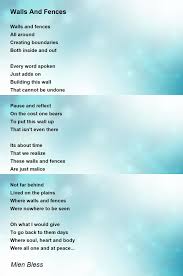 walls and fences poem by mien bless