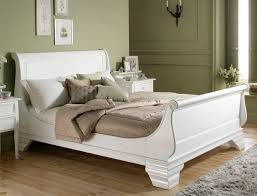 bed white wooden bed white sleigh bed