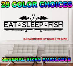 Eat Sleep Fish Decal Sticker Wall Art