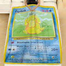 Best selling products] Anime pokemon psyduck full print soft blanket