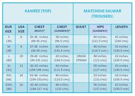 Womens Salwar Kameez Punjabi Suit Size Chart How To
