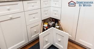 corner cabinet with drawers in kitchen