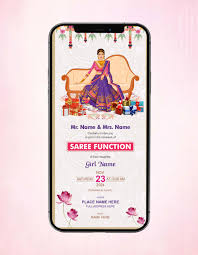 half saree function invitation half