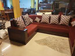wooden designer corner sofa