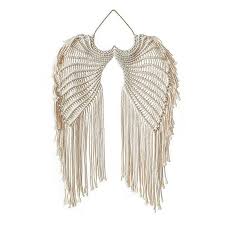 Hand Woven Angel Wing Macrame Tapestry