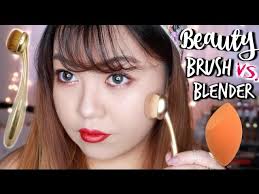 oval makeup brush vs beauty blender
