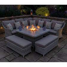 fire pit table casual dining set