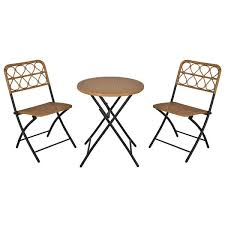 Metal Outdoor Bistro Set With 2 Chairs