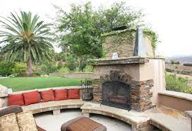 Outdoor Fireplace Seating Landscaping