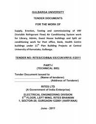 Gulbarga University Tender Documents