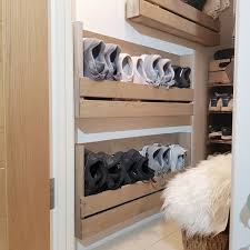 Shoe Rack Wall Mounted Rustic Wooden