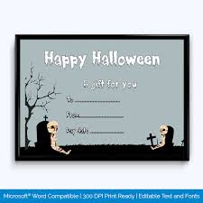 Mummy Themed Halloween Gift Certificate Word Layouts