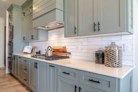 Silver Gray Green Cabinets Kitchen