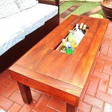 Outdoor Table With Ice Cooler Box Diy