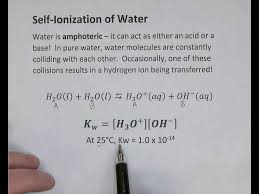 Acid Base Self Ionization Of Water