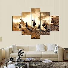 Running Horses Cowboy Wall Art High