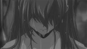 white anime sad crying rain gif