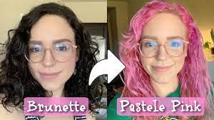diy brown to pastel pink hair vlog