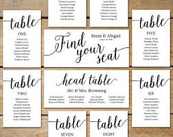 Navy Seating Chart Template Wedding Seating Chart Cards Etsy