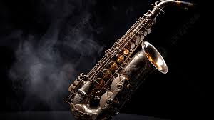 br saxophone with smoke background