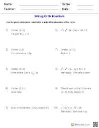 Algebra Worksheets Writing Equations