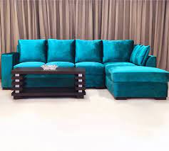 turquoise blue l shaped sofa avikar