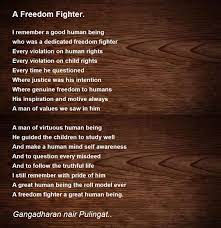 a freedom fighter poem by gangadharan