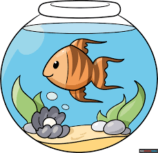 how to draw an easy fish bowl really
