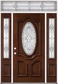 Oval Mahogany Prehung Wood Door Unit