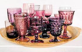 Glassware Vintage Colored Goblets