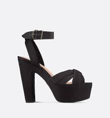 muse dior heeled sandal black satin