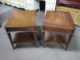 The legs are softly curved with a scrolled apron, and soft paw feet. Pair Of Solid Wood End Tables Collezione Europa 9 Drawer Dresser Prince Howard French Provincial Lea Broyhill Furniture Vintage Speed Queen Washing Machine L Shaped Sectional Vintage Cedar Chests Ashley Furniture