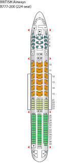 Seat Plan For The Britishairways B777 200 British Airways