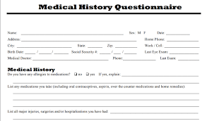 Medical History Questionnaire Dr Woronick Optometrist