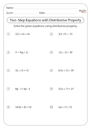 two step equations worksheets math monks