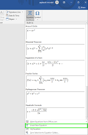 Insert Equations In A Ms Word Document