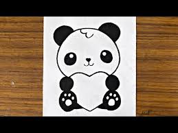 how to draw a cute panda easy
