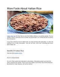 More Facts About Haitian Rice by sinnarabasmatirice - Issuu