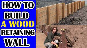 wood retaining wall with a deadman part