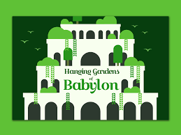 The hanging gardens, one of the seven wonders of the ancient world, are mentioned by several greek authors: Hanging Gardens Of Babylon Postcard By Melissa Chen On Dribbble