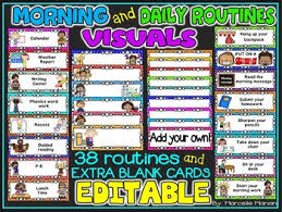 Daily Morning Routine Visual Schedule And Daily Routine Visuals Editable