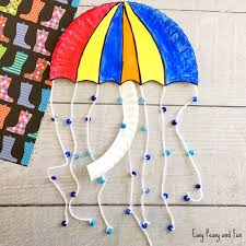 Umbrella Paper Plate Craft Weather Crafts For Kids Easy