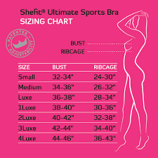 Shefit Sports Bra Size Chart Bra Size Charts Sports Bra