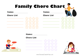 Family Chore Charts Reward Charts 4 Kids Kids Family
