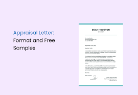 appraisal letter format and sles