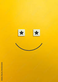 content happy smiley face with stars