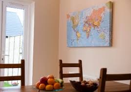 World Map On Canvas Home Decoration